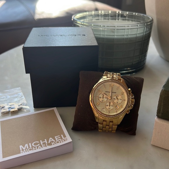 Michael Kors Gold-Tone Pavé Watch - Picture 1 of 15